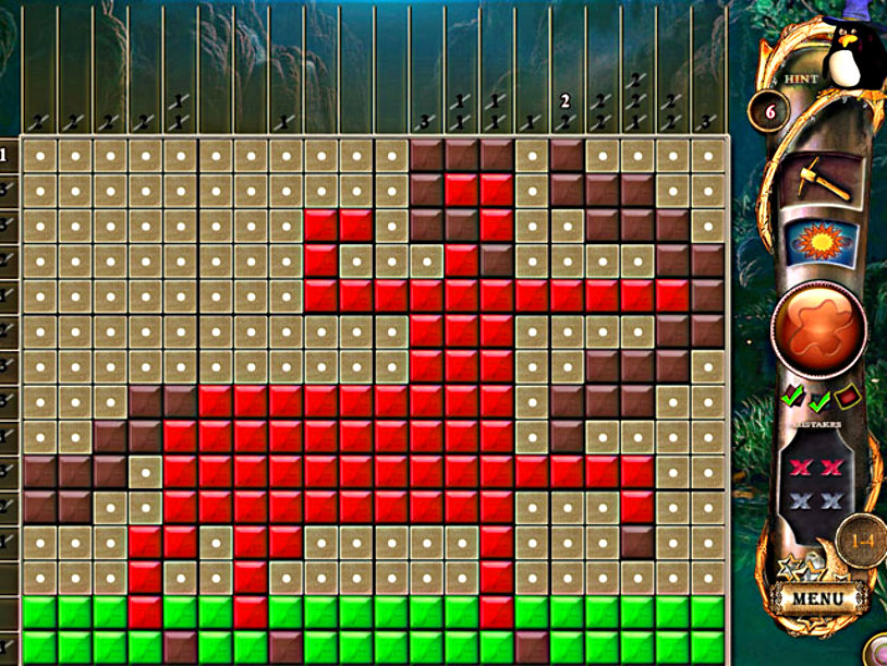 Fantasy Mosaics 11: Fleeing from Dinosaurs screenshot 1