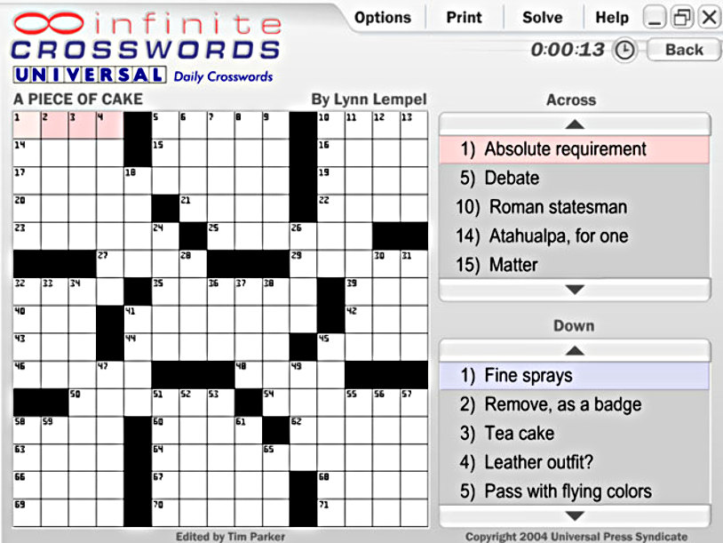 Infinite Crosswords screenshot 1