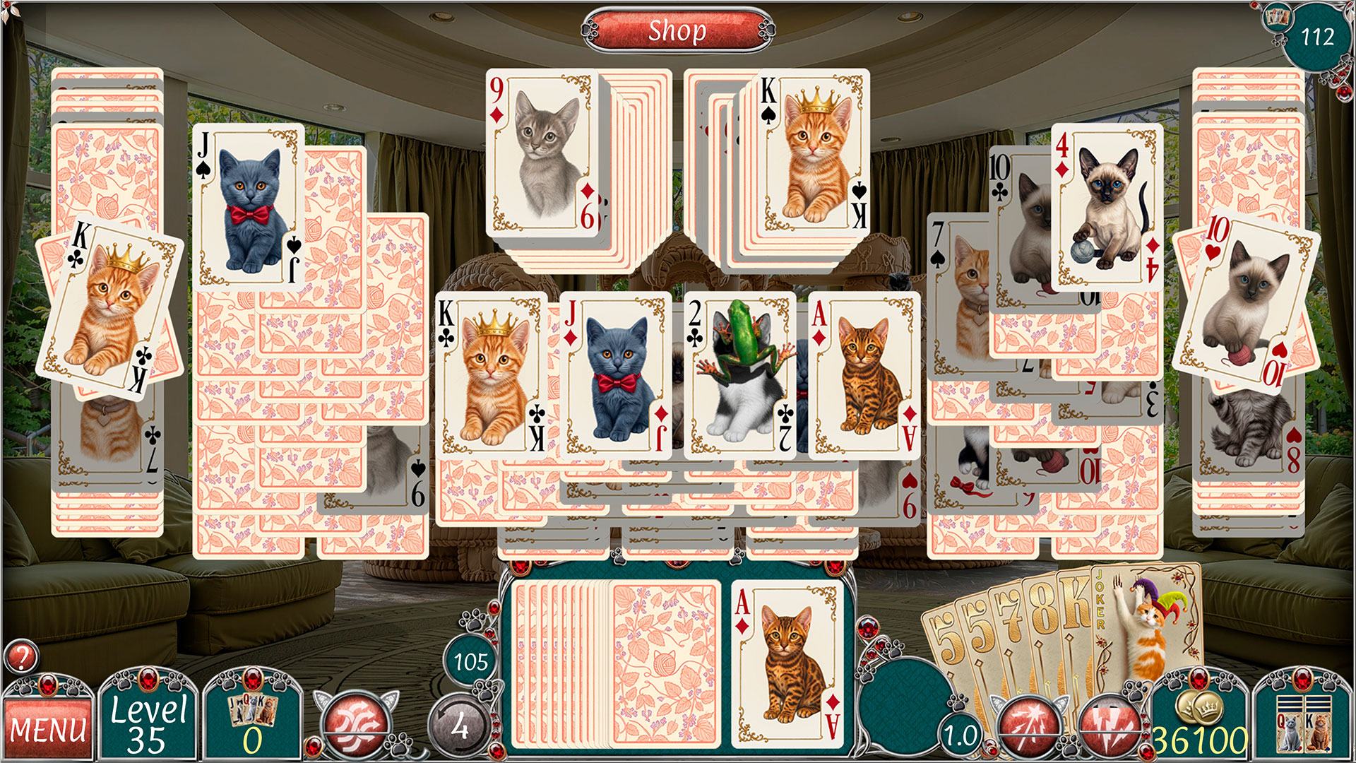 Jewel Match Solitaire Cats and Cards screenshot 2