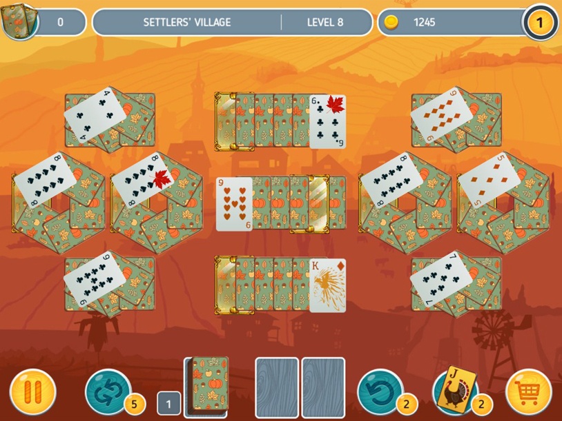 Solitaire - Match 2 Cards - Thanksgiving Day screenshot 1
